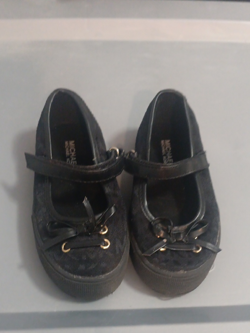 Michael Kors Black Girls Mary Jane Sneakers with Bow Accent